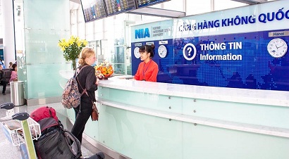 Quầy thông tin tại Sân bay Nội Bài