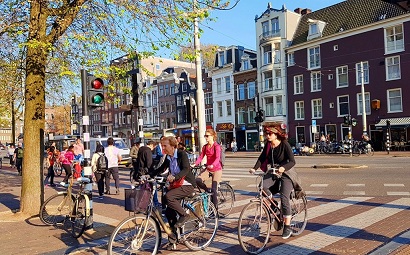 xe đạp là phương tiện được khuyến khích chủ yếu ở Hà Lan